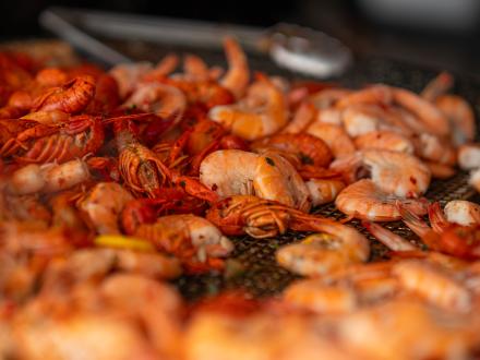 Fresh gulf shrimp and crawfish at the annual national shrimp fest in gulf shores