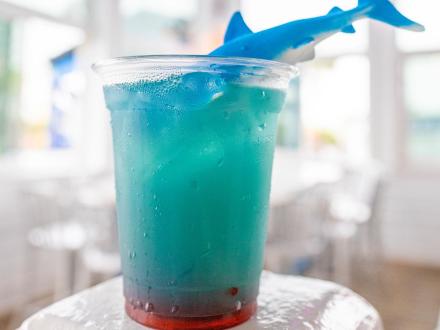 Shark Attack cocktail at The Hangout beachfront bar in Gulf Shores