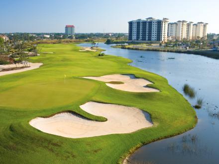Aerial view of Kiva Dunes golf course in Fort Morgan