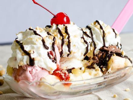 Banana split at Matt's Homemade Ice Cream in Gulf Shores