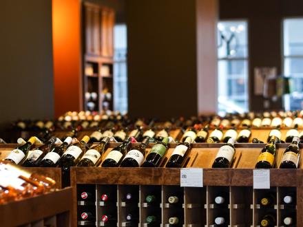 Wine selection at Crush wine bar at The Wharf in Orange Beach