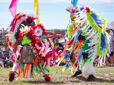 Poarch Creek Indians performance at Ballyhoo cultural festival in Gulf Shores