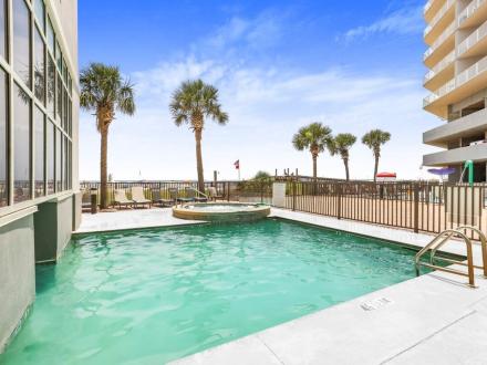 beachfront pool at Seawards Condos in Gulf Shores