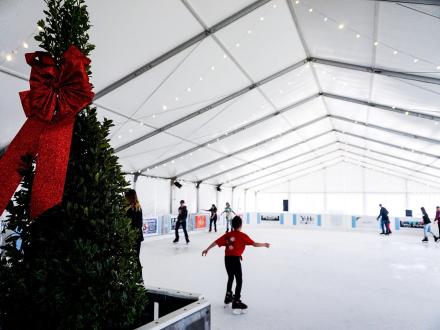 People ice skating at The Wharf in Orange Beach during winter