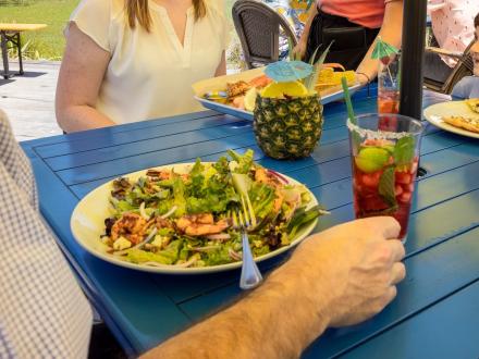 Fresh salad at GTs on the Bay waterfront restaurant in Orange Beach