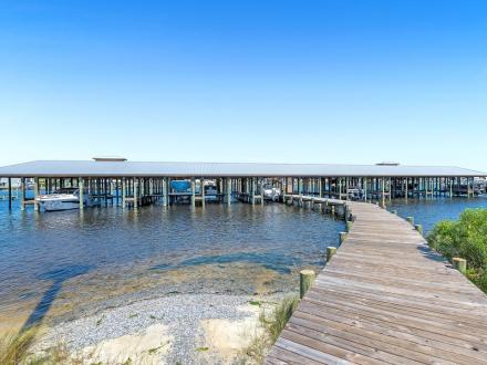 Boat slips at The Osprey beach house community in Orange Beach