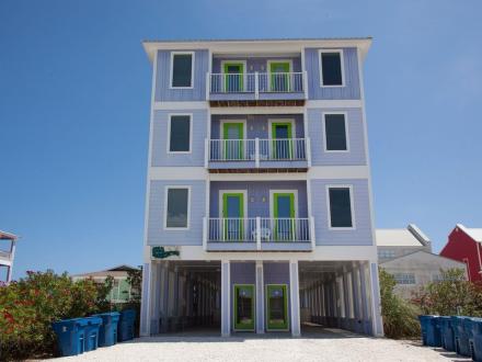 Large purple Sea Monster beach house in Gulf Shores