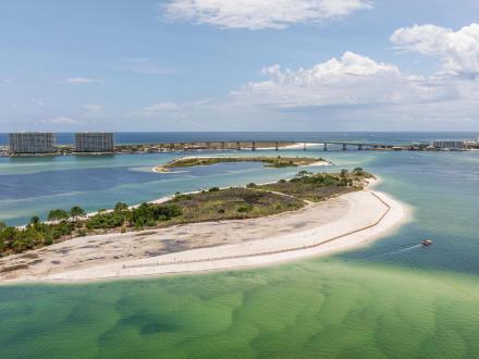 Aerial view of Bird & Robinson Islands in Orange Beach