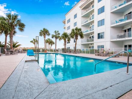 Beachfront pool at Palm Beach Resort condos in Orange Beach