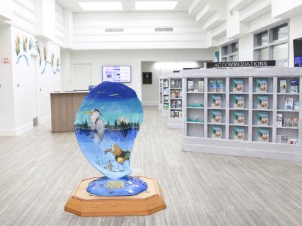 Inside the welcome center