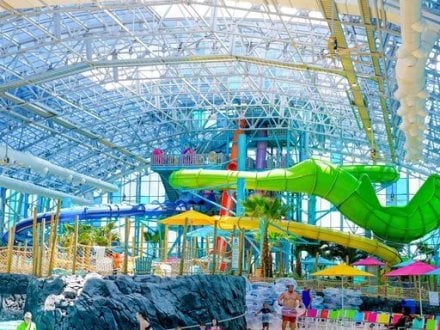 Family-friendly, indoor waterpark at Tropic Falls at OWA