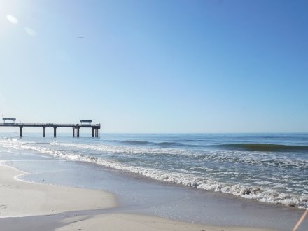 Pier at Cotton Bayou public beach access in Orange Beach