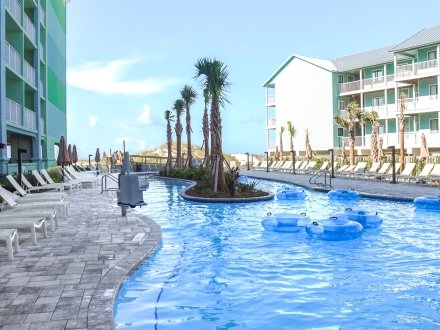 Lazy river and pool at Hilton Garden Inn Orange Beach Gulf-front hotel