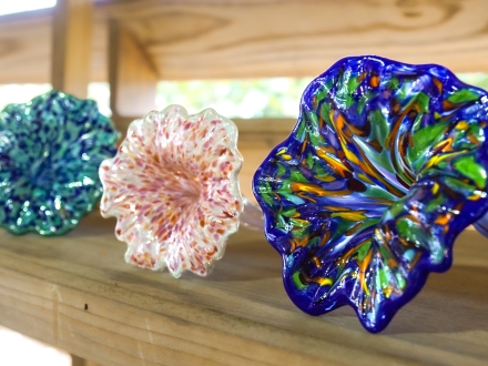 glass-blown art pieces at The Hot Shop at The Coastal Arts Center in Orange Beach
