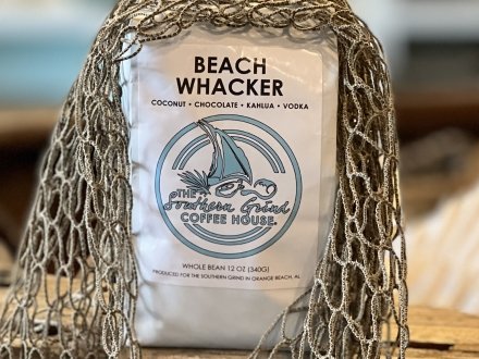Bag of Beach Whacker coffee from Southern Grind local coffee shop in Orange Beach