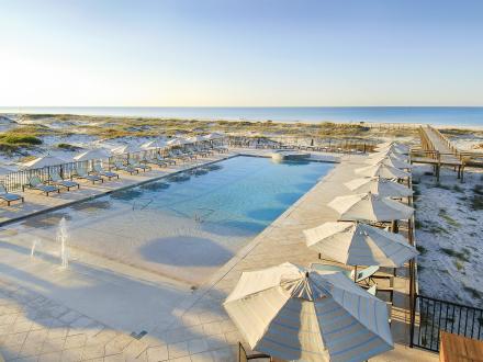 Gulf-front pool at Kiva Dunes Golf Resort in Fort Morgan