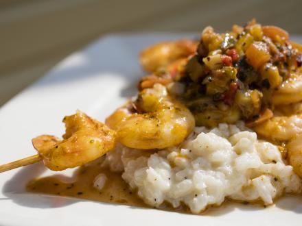 shrimp étouffée dish at Cosmo's seafood restaurant in Orange Beach.