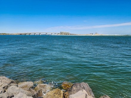 Jetties near Perdido Pass Bridge at the Point in Orange Beach