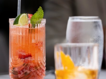 Surf's Up drink at Voyager's fine dining restaurant at Perdido Beach Resort in Orange Beach