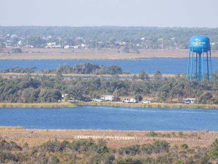 Aerial view of Intracoastal Canal waterway in Orange Beach