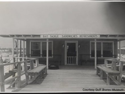 Vintage photo of the famous Pink Pony Pub beach bar in Gulf Shores