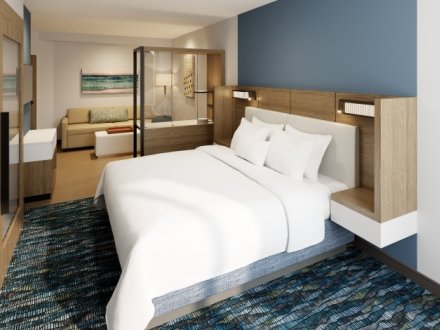 Hotel room at SpringHill Suites Orange Beach Marriott hotel