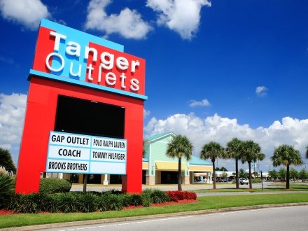 Sign at Tanger Outlets shopping center in Foley