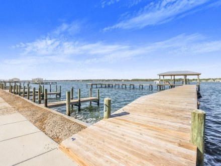 Bayfront dock and pier at Sea Oats condos