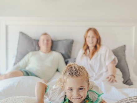 family enjoying their vacation rental in Orange Beach on Alabama's Beaches