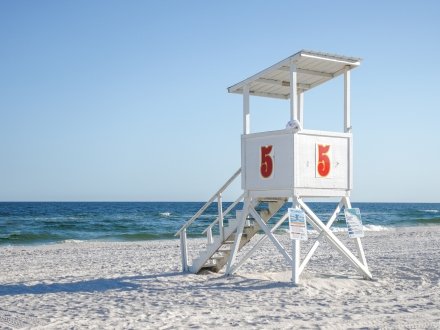 Beach lifeguard tower on Alabama's Beaches
