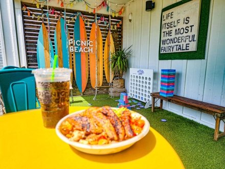 fish bowl at Picnic Beach restaurant in Gulf Shores