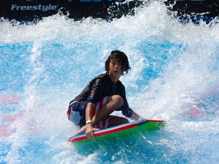 Visitors riding the wave at Waterville