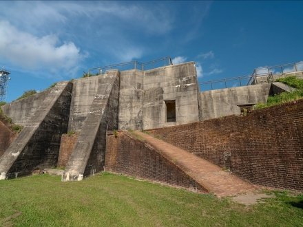 Fortified walls of Historic Fort Morgan battle site