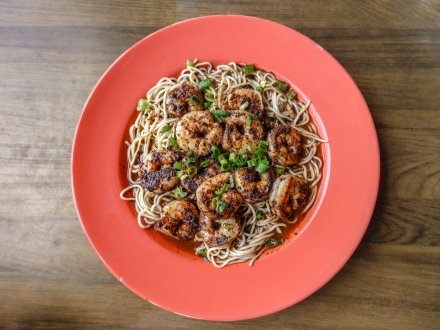 Shrimp pasta at Tacky Jacks Orange Beach restaurant