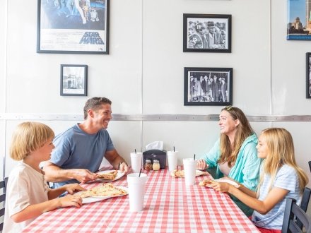 Family dining at Vinny's Pizzeria at The Wharf
