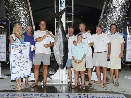Anglers with their catch during the weigh-ins at the Blue Marlin Grand Championship