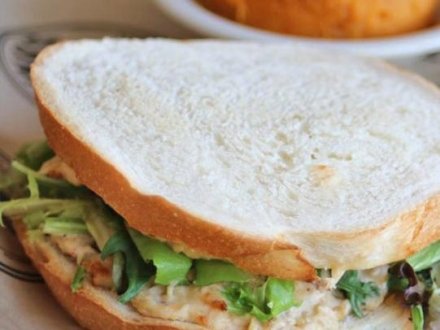 Blue crab and artichoke melt sandwich at Luna's restaurant in Orange Beach