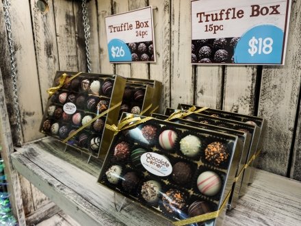 Boxes of assorted chocolates at the Chocolate Corner in Gulf Shore
