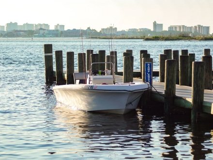 boat docked at orange beach boat launch