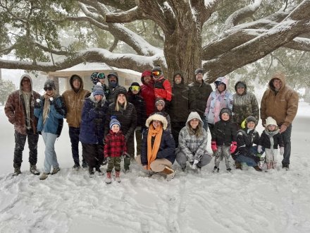 Friends on the 2025 snow day in Gulf Shores