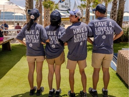 Restaurant workers at The Gulf waterfront restaurant
