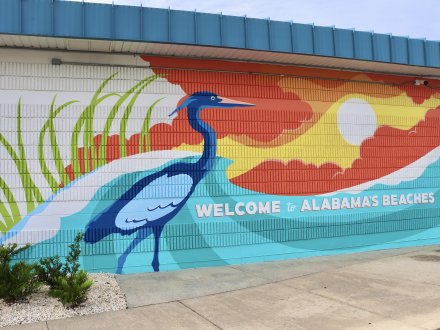 Welcome to Alabama's Beaches Mural at The Alabama's Beaches Welcome Center