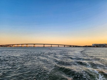Sunset view from the back bays in Orange Beach