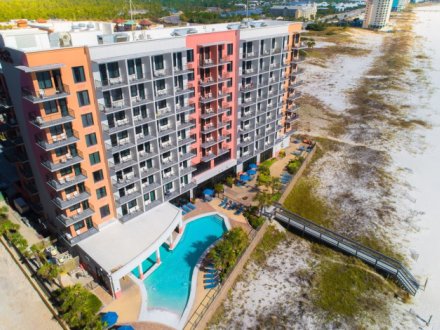 aerial view of Hampton Inn & suites orange beach