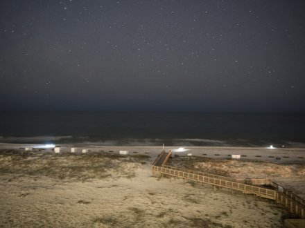 Gulf Shores beach at night