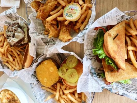 A table full of food at The Hideaway restaurant in Fort Morgan