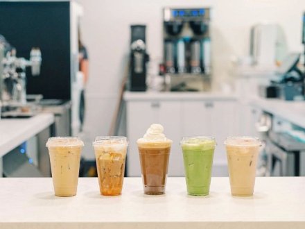 Iced coffee drinks at The Hideaway coffee shop at Beach Club Resort