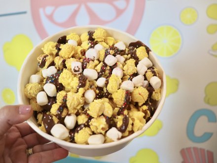 Gourment popcorn sundae from Pop Popcorn in Gulf Shores