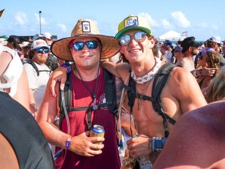 Festival goers in the crowd at Sand in My Boots Music Fest in Gulf Shores