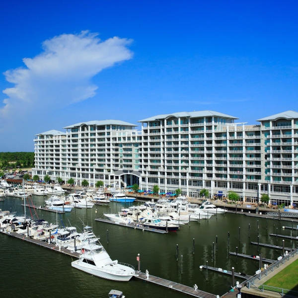 Waterfront condos at The Wharf entertainment district in Orange Beach
